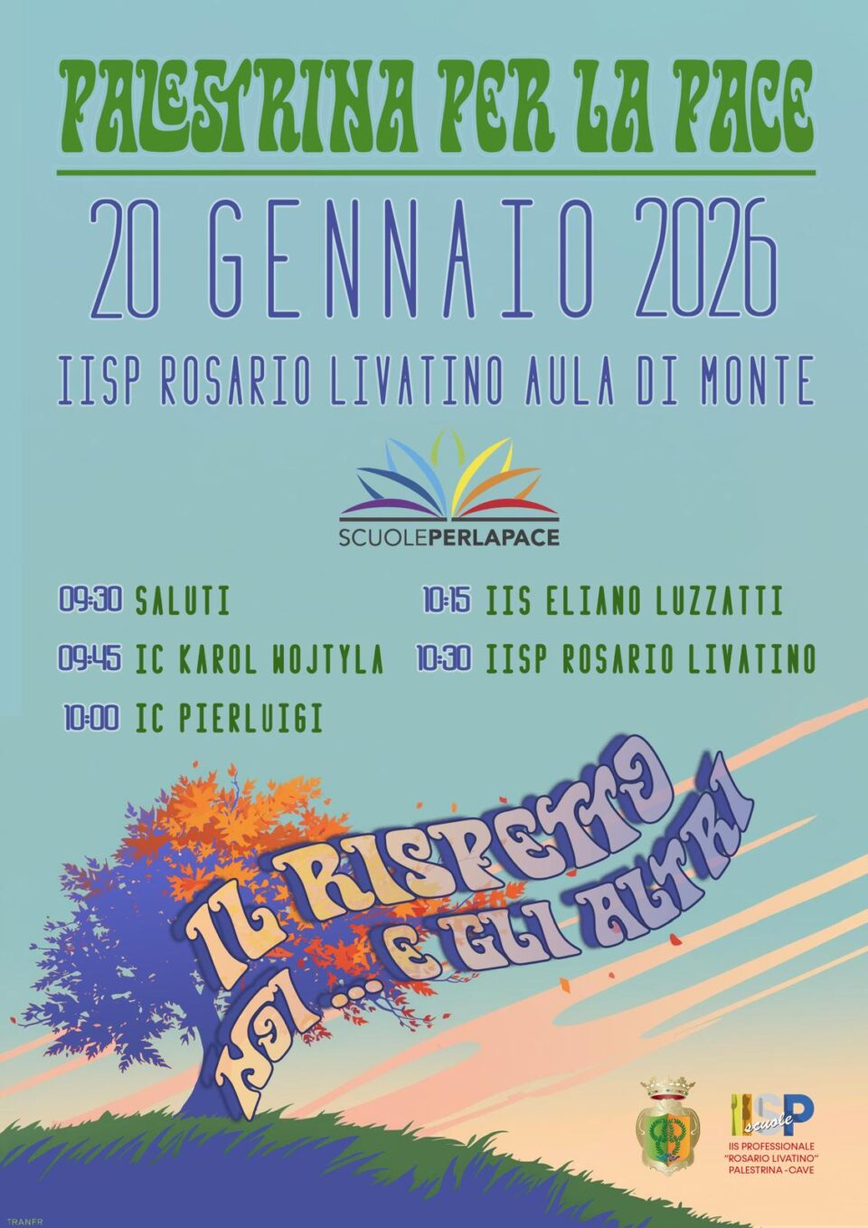 Palestrina per la pace locandina evento 20 gennaio 2026
